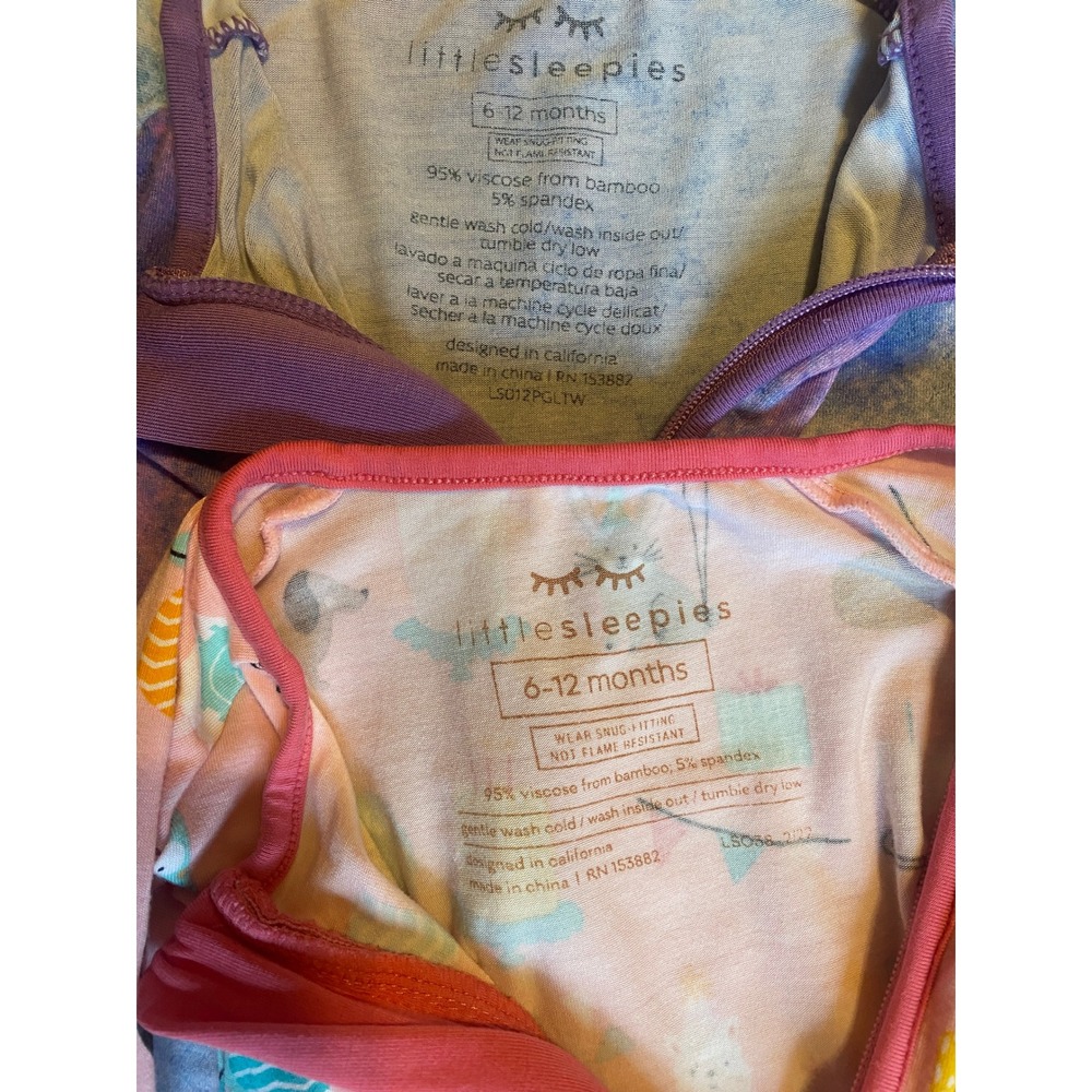 Little Sleepies 6-12M Zippie Set Bamboo Viscose Birthday & Watercolor Galaxy - Picture 5 of 6